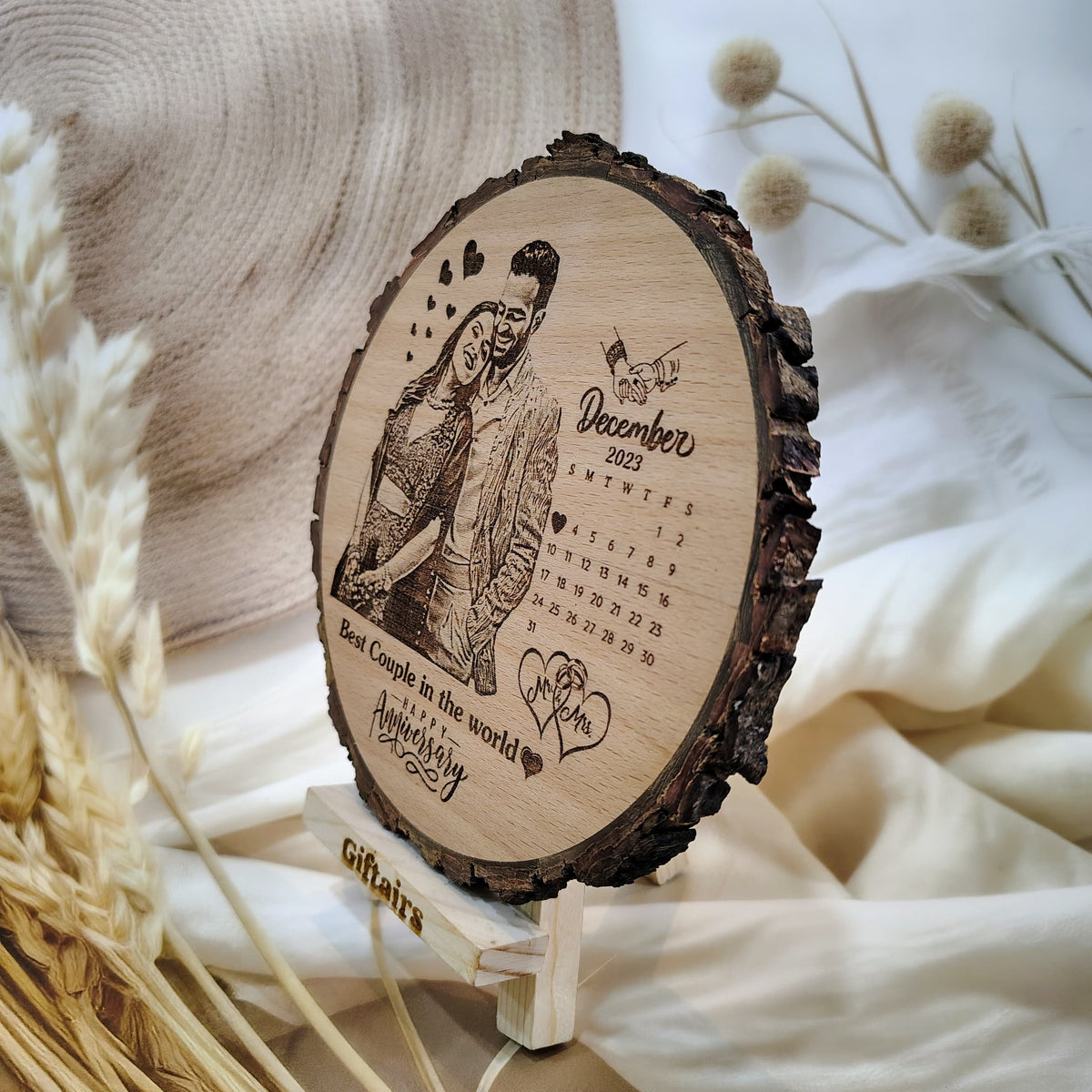 Personalized Wooden Anniversary Photo Plaque