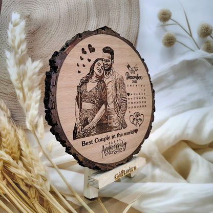 Personalized Wooden Anniversary Photo Plaque