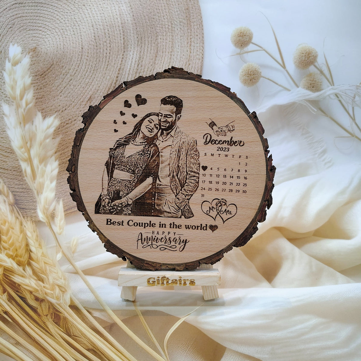 Personalized Wooden Anniversary Photo Plaque
