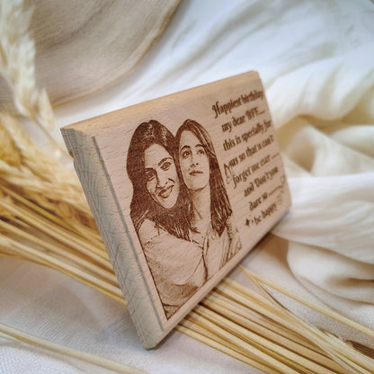 Happy Birthday Engraved Wooden Photo Frame