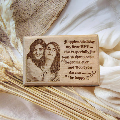 Happy Birthday Engraved Wooden Photo Frame
