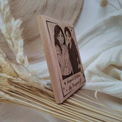Ghibli Effect Engraved Wooden Photo Frame