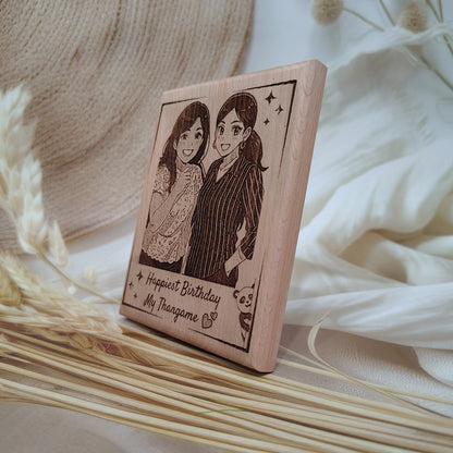 Ghibli Effect Engraved Wooden Photo Frame