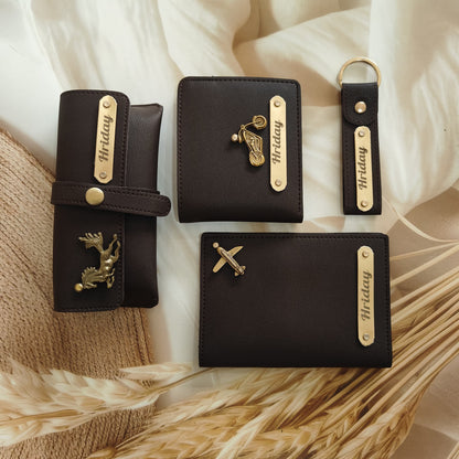 Personalised Premium Imported Leather Men’s Wallet Combo