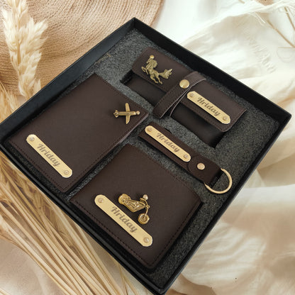 Personalised Premium Imported Leather Men’s Wallet Combo