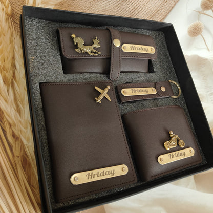Personalised Premium Imported Leather Men’s Wallet Combo