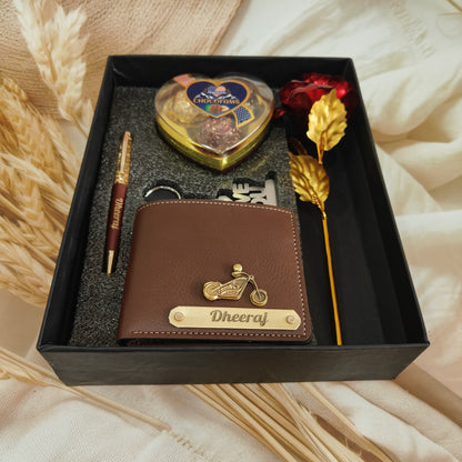 Personalized Valentine Day Special Men's Wallet Combo