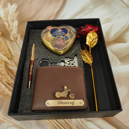 Personalized Valentine Day Special Men's Wallet Combo