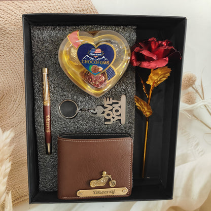 Personalized Valentine Day Special Men's Wallet Combo
