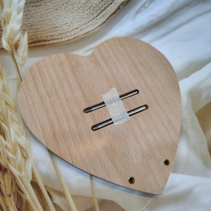 Heart Shape Engraved Wooden Photo Frame