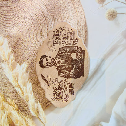 Happy Teacher's Day Unique Design Engraved Wooden Photo Frame