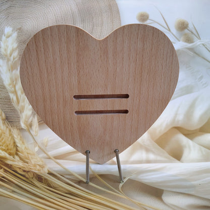 Heart Shape Engraved Wooden Photo Frame