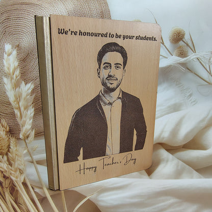 Personalised Engrave Wooden Diary