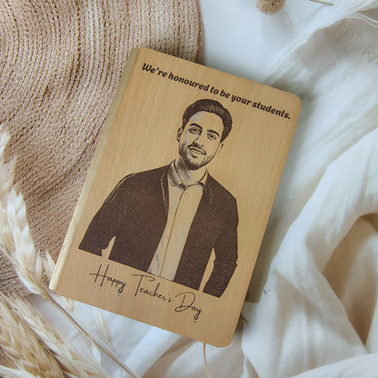 Personalised Engrave Wooden Diary