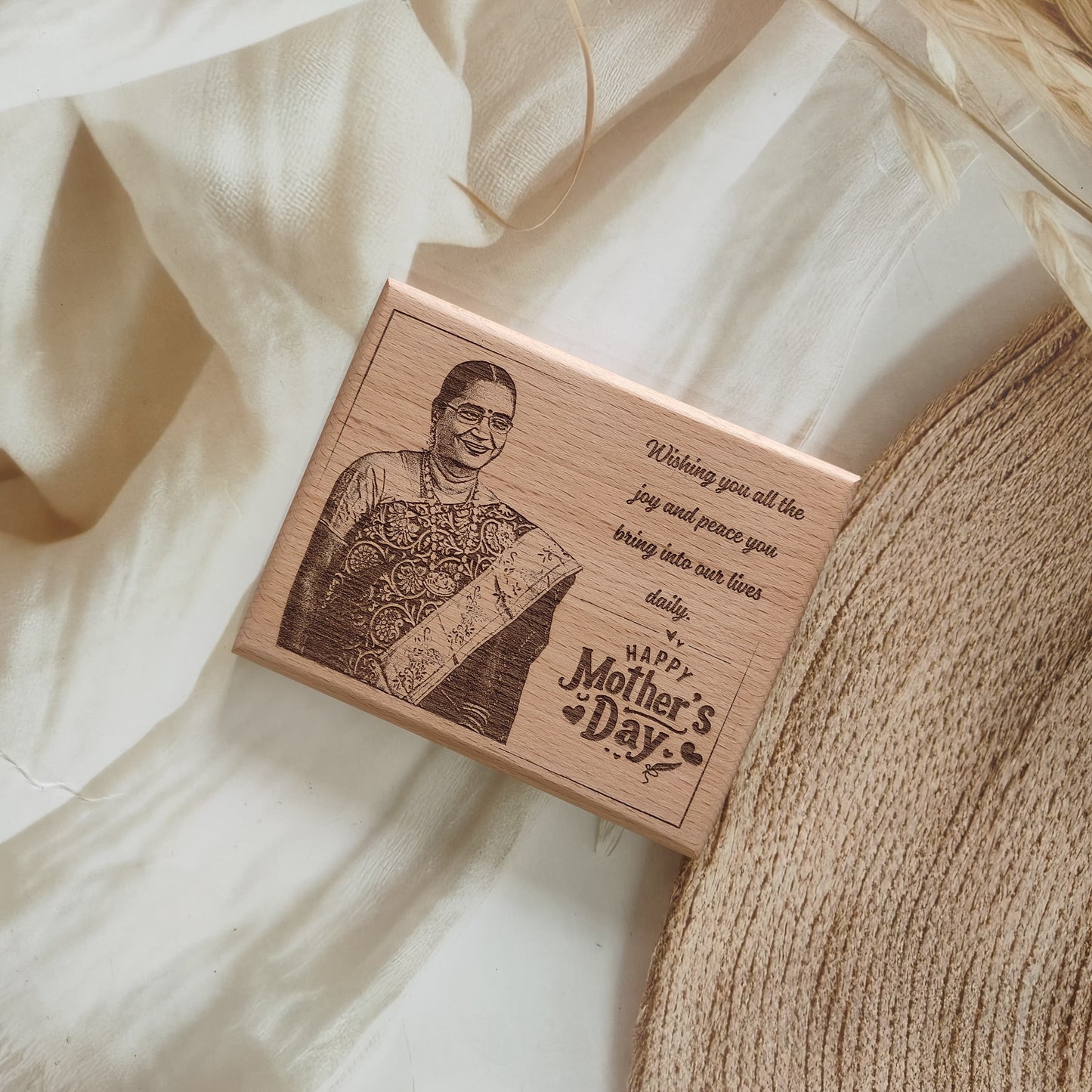 Personalised Engraved Mother's Day Wooden Photo Frame| Plaque