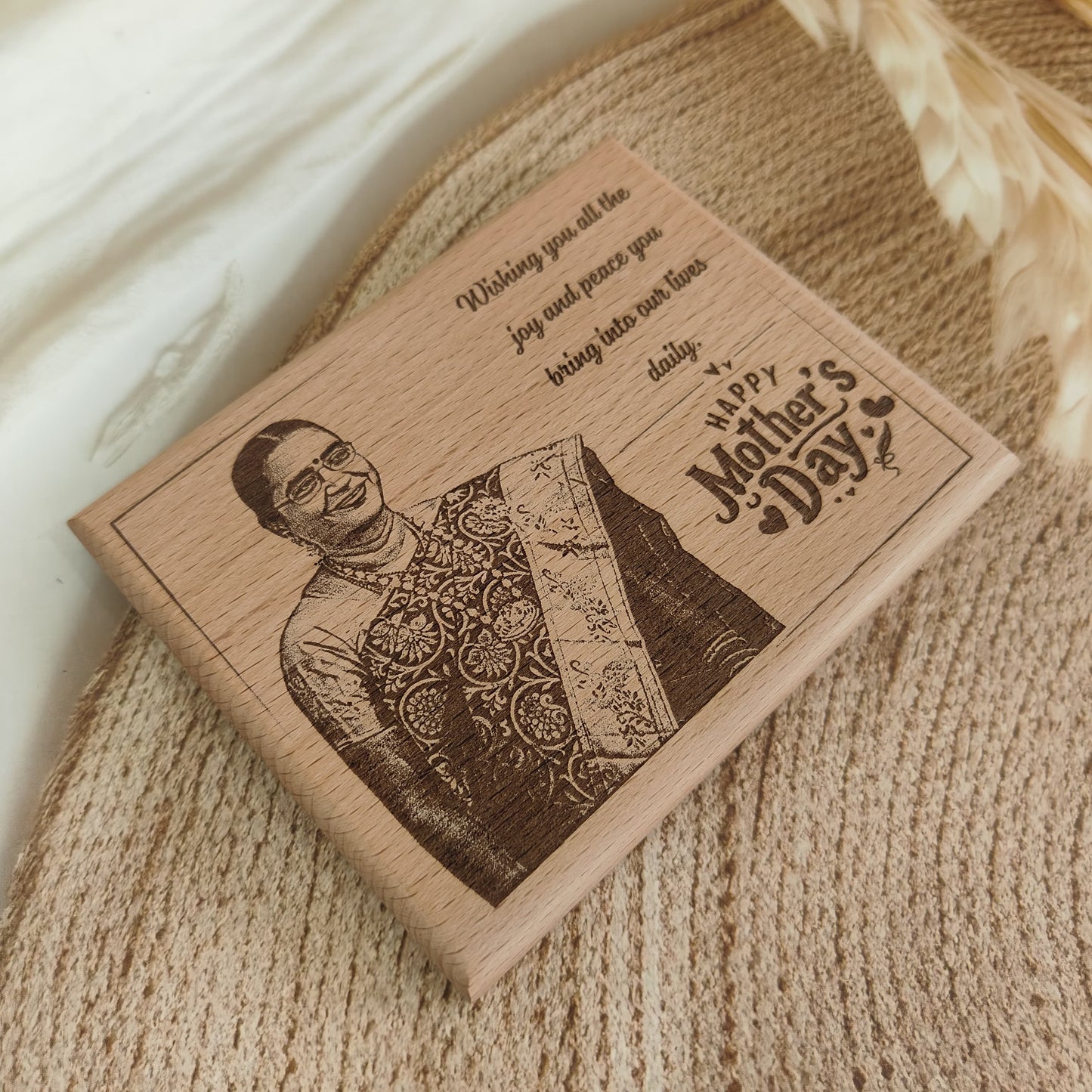 Personalised Engraved Mother's Day Wooden Photo Frame| Plaque