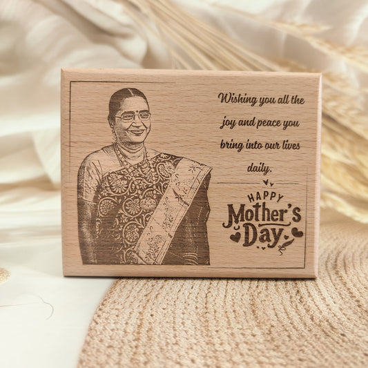 Personalised Engraved Mother's Day Wooden Photo Frame| Plaque