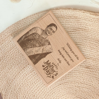 Personalised Engraved Mother's Day Wooden Photo Frame| Plaque - Giftairs