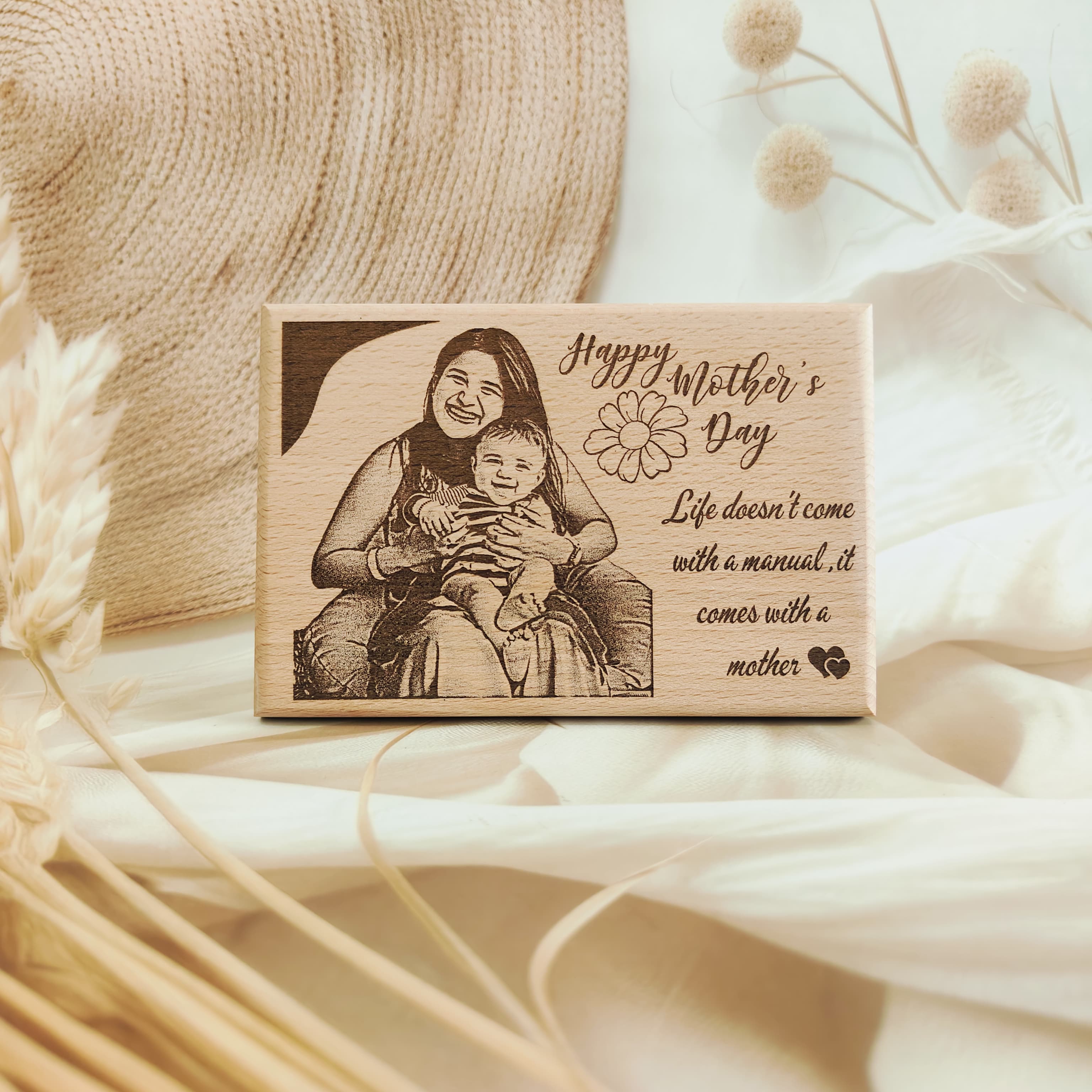 Happy Mother’s Day Engraved Wooden Photo Frame