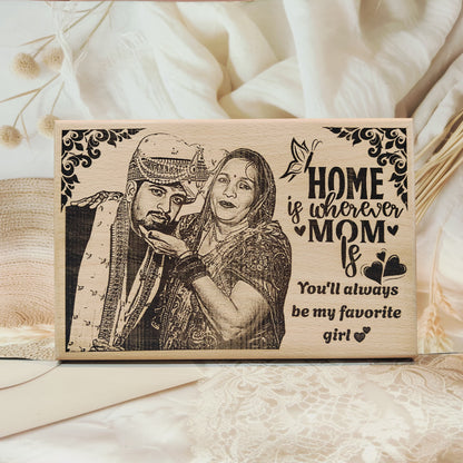 Personalised Happy Mother’s Day Engraved Wooden plaque | Photo Frame