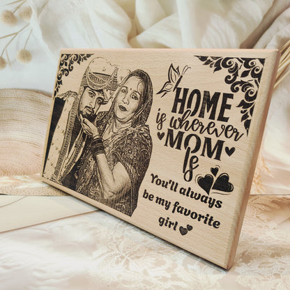 Personalised Happy Mother’s Day Engraved Wooden plaque | Photo Frame