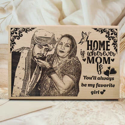 Personalised Happy Mother’s Day Engraved Wooden plaque | Photo Frame