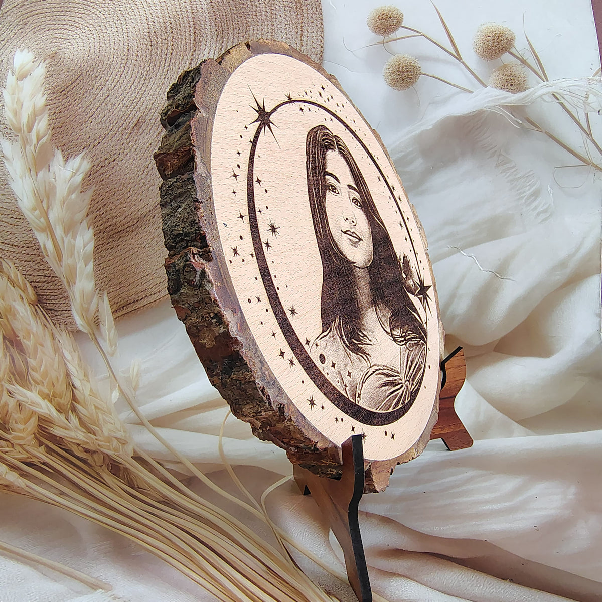 Personalized Engraved Wooden Photo Plaque for Her