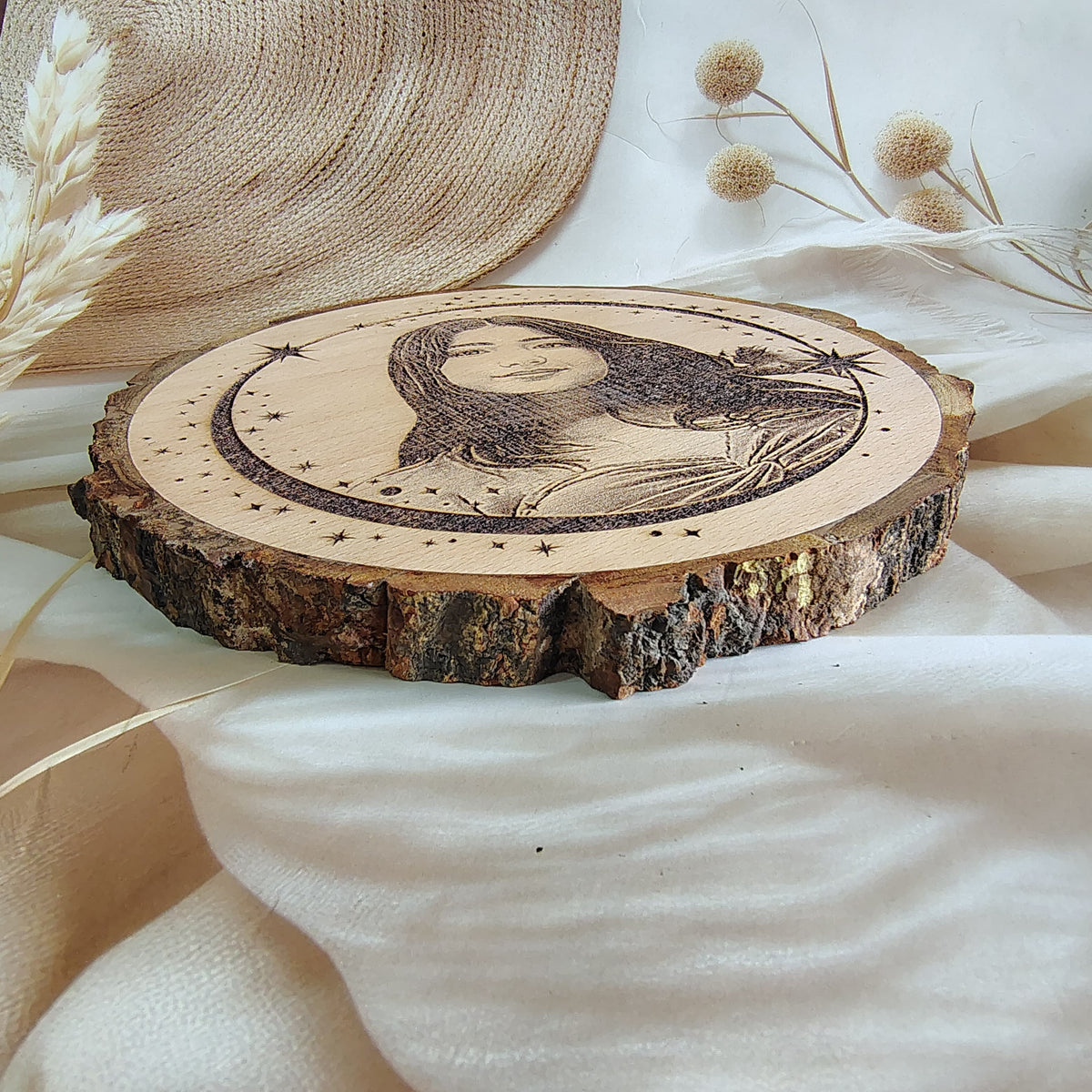 Personalized Engraved Wooden Photo Plaque for Her