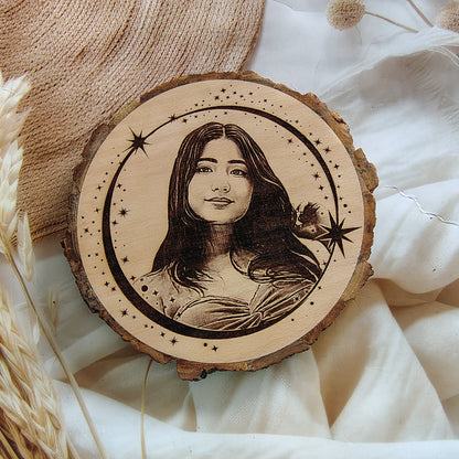 Personalized Engraved Wooden Photo Plaque for Her