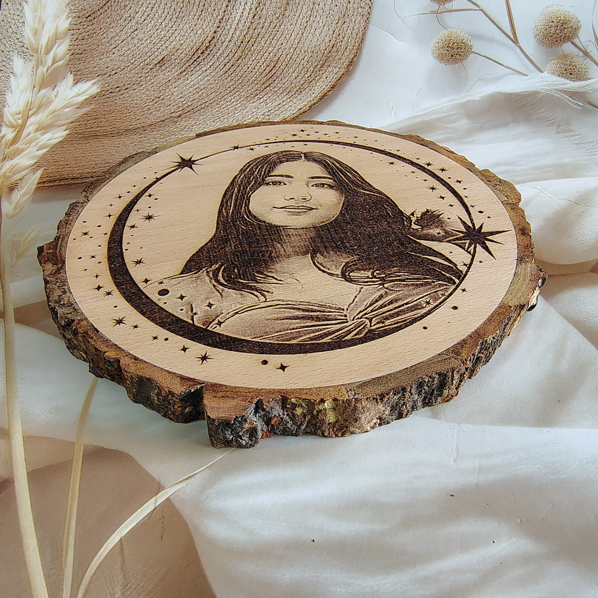 Personalized Engraved Wooden Photo Plaque for Her