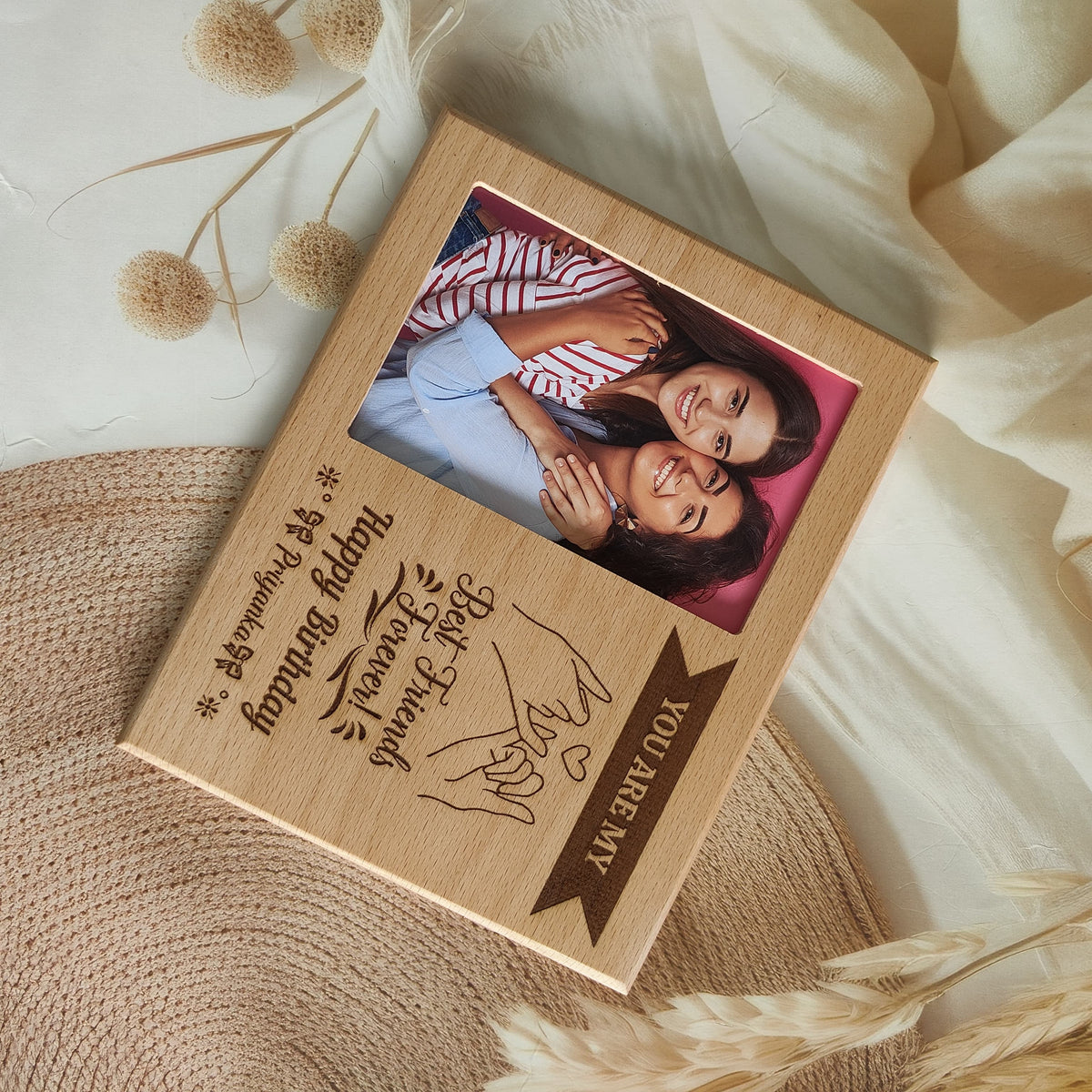Personalized Best Friend Engraved Wooden Photo Frame