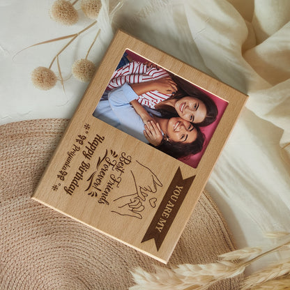 Personalized Best Friend Engraved Wooden Photo Frame