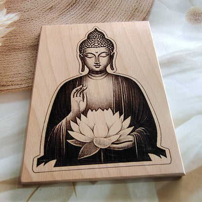 Personalized Engraved Buddha Wooden Plaque Decor