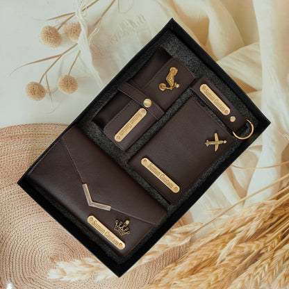 Personalised Premium Imported Leather Women's Clutch (Wallet) Combo