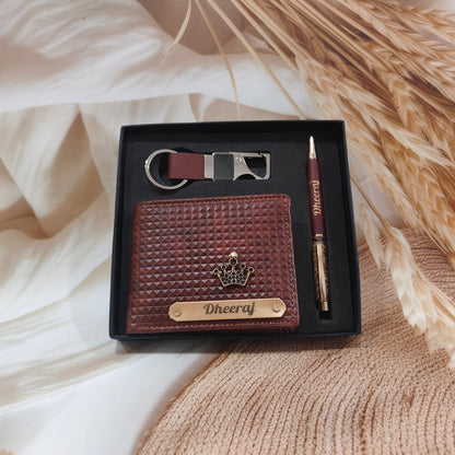 Personalized Turbo Leather Men’s Wallet Combo