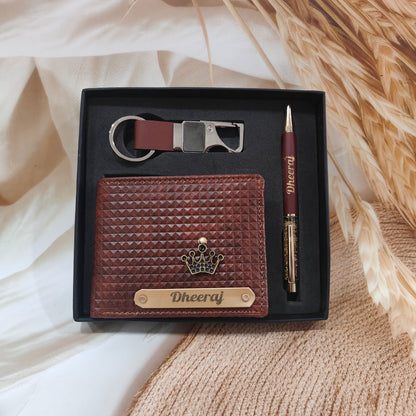 Personalized Turbo Leather Men’s Wallet Combo