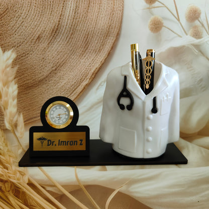 Personalized Engraved Doctors Coat Pen Stand