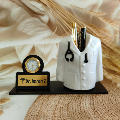 Personalized Engraved Doctors Coat Pen Stand
