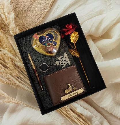 Personalized Valentine Day Special Men's Wallet Combo