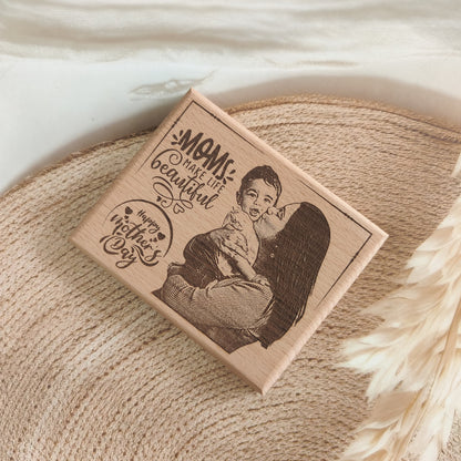 Personalised Engraved Wooden Photo Frame For Mother's Day